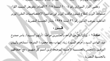 الحصول على جنسيات أجنبية لـ 42 شخصًا.. مع الأسماء