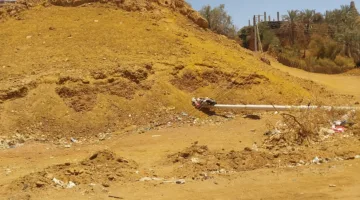 أزمة تواجه سكان الحوامض في الوادي الجديد: أعمدة كهرباء مائلة بين البيوت – صور