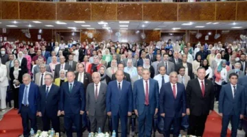رئيس جامعة كفر الشيخ attends the opening of the Delta Universities Summit on Sustainability.