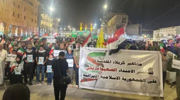 في كربلاء.. مظاهرة تندد بالاعتداء الإسرائيلي على إيران (صور)