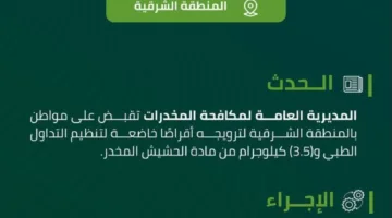 إلقاء القبض على شخص في الشرقية بتهمة ترويج المخدرات