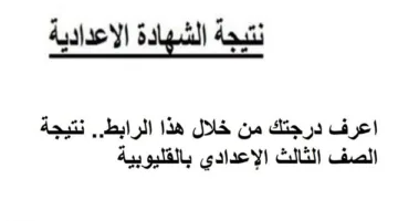 تحقق من نتيجتك للصف الثالث الإعدادي في القليوبية من خلال هذا الرابط.