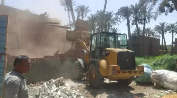 إزالة 27 حالة تعدٍّ على الممتلكات العامة في قرى البدرشين بمحافظة الجيزة
