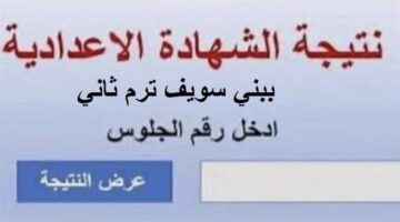 نتيجة الشهادة الإعدادية في محافظة بني سويف: ظهور الأسماء وأرقام الجلوس بصيغة PDF