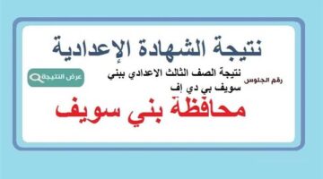 إعلان رسمي على موقع السبورة الآن.. نتيجة الشهادة الإعدادية للصف الثالث ببني سويف بصيغة PDF.