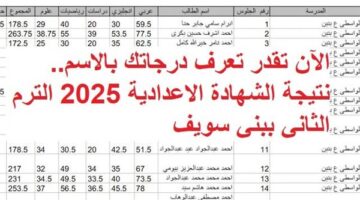 الآن يمكنك معرفة درجاتك بالاسم: نتائج الصف الثالث الإعدادي 2025 في بني سويف
