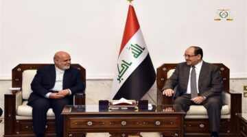المالكي يتحدث مع السفير الإيراني: العراق يرفض العدوان ويؤكد تأييده للجمهورية الإسلامية.