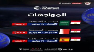 جدول مباريات منتخب الشباب في بطولة العالم لكرة اليد