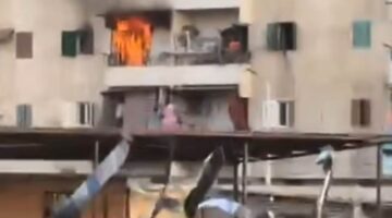 إصابة 7 أفراد من عائلة واحدة، بينهم 3 أطفال، جراء حريق في مساكن الإرشاد بأبو المطامير.