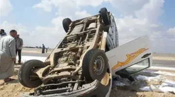 إصابة شخصين نتيجة انقلاب شاحنة في الفيوم
