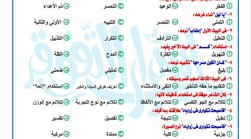 ملخص اللغة العربية لطلبة الصف الثالث الثانوي 2025 بصيغة PDF في 52 صفحة فقط