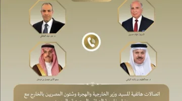 اتصالات وزير الخارجية والهجرة مع نظرائه في العراق والسعودية والبحرين