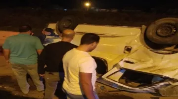 بالأسماء.. 11 جريحًا في حادث تصادم سيارتين في زراعي البحيرة