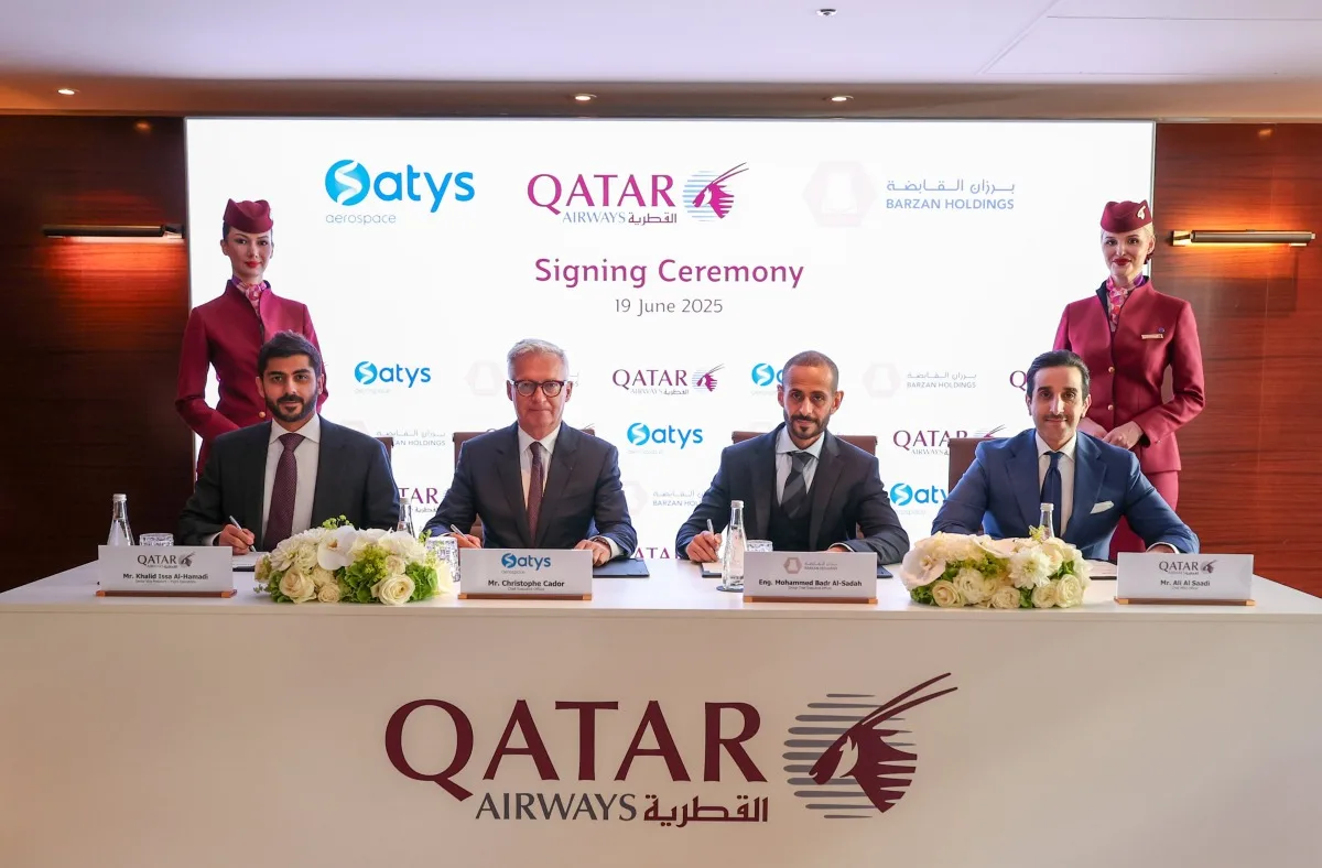 اتفاقية بين القطرية وبرزان القابضة وشركة Satys لإنشاء أول منشأة لتلوين الطائرات في قطر اتفاقية بين القطرية وبرزان القابضة وشركة Satys لإنشاء أول منشأة لتلوين الطائرات في قطر