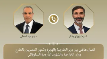 وزير الخارجية receives a phone call from the Foreign Minister of Slovakia.