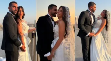 ماجد المصري يتأثر emotionally في حفل زفاف ابنته الملاكمة بفستان من تصميم زوجة والده.
