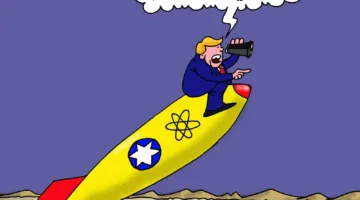 بين الخطر والتنفيذ.. كاريكاتير يكشف hypocrisy النووي العالمي