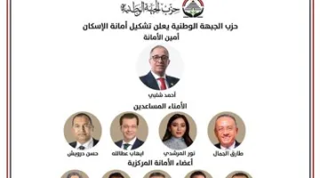 حزب الجبهة الوطنية يُعلن عن إنشاء الأمانة المركزية للإسكان بقيادة شلبي