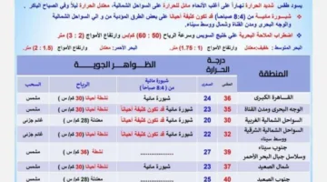 الأرصاد الجوية: أجواء حارة جداً اليوم الجمعة 20 يونيو 2025 مع وجود ضباب خفيف في بعض المناطق