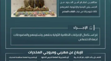 حرس الحدود في عسير يعتقل أربعة أشخاص بتهمة تهريب 60 كيلوغرامًا من مخدر القات