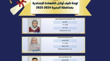 بالصور والأسماء: قائمة الشرف للطلاب المتفوقين في الشهادة الإعدادية بالبحيرة ورابط الاستعلام عن النتائج