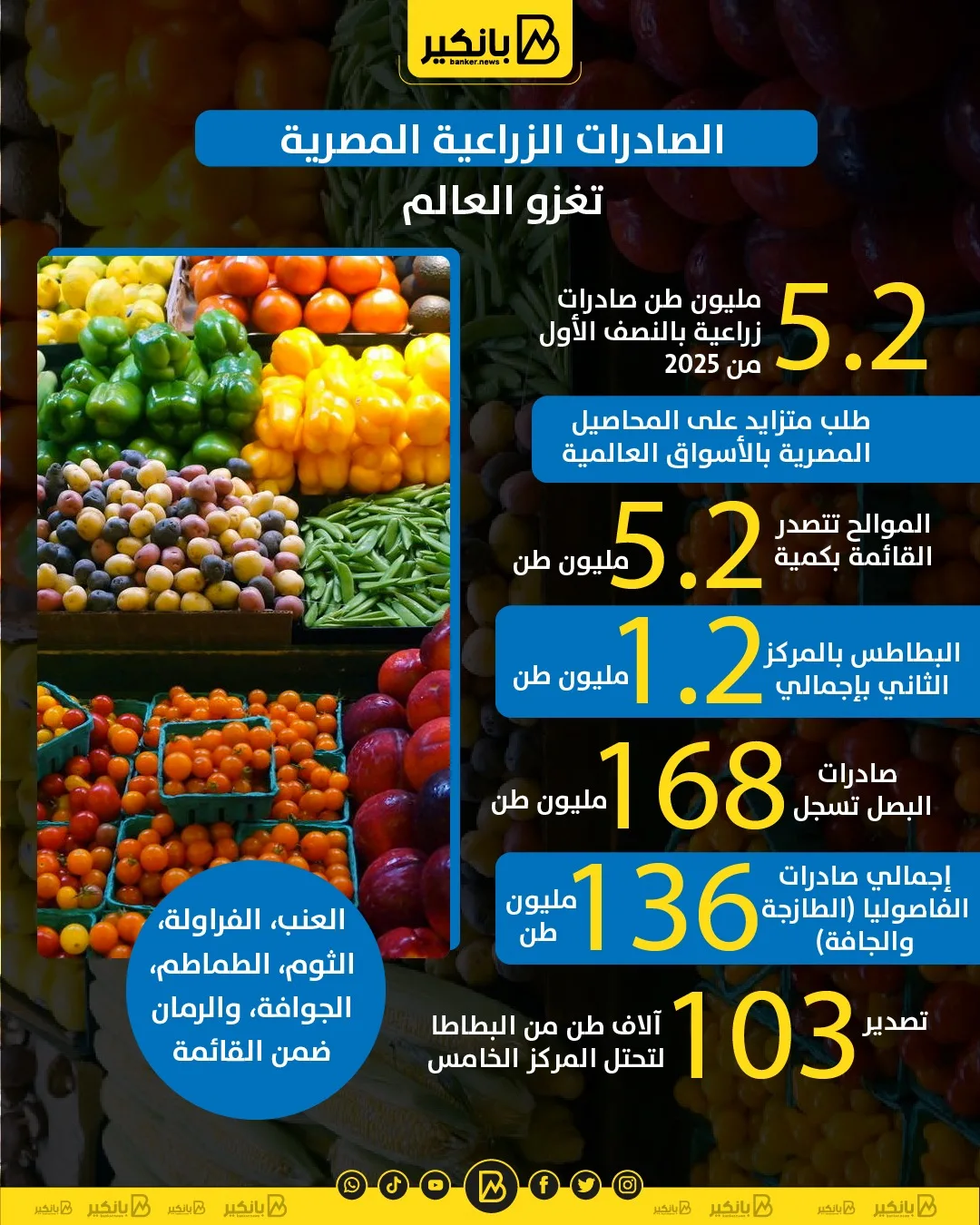 زيادة الصادرات الزراعية المصرية إلى الأسواق العالمية | إنفوجراف