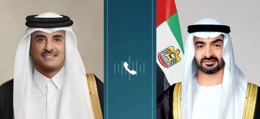 أمير قطر ورئيس الإمارات يتبادلان الآراء حول التطورات الإقليمية والدولية عبر الهاتف أمير قطر ورئيس الإمارات يتبادلان الآراء حول التطورات الإقليمية والدولية عبر الهاتف