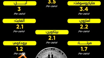 ما هو حجم «البيتكوين» مقارنة بأكبر الشركات العالمية؟ | رسم بياني معلوماتي