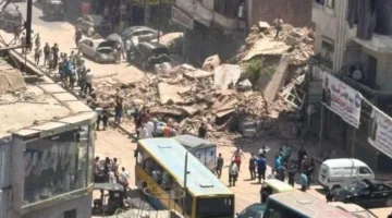 إخلاء المرافق القريبة من المبنى المنهار في شبرا مصر (صور)