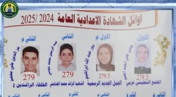 أوائل الشهادة الإعدادية في الإسماعيلية بعد الإعلان الرسمي عن نسبة نجاح 80.1%.. رابط الاطلاع على النتيجة