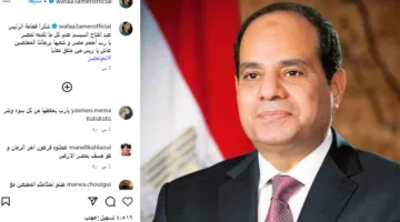 وفاء عامر ترفع رسالة إلى الرئيس السيسي عقب تفاقم التوترات بين إيران وأمريكا (صورة)