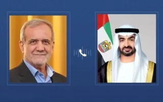 محمد بن زايد ومسعود بزشكيان يتناولان المستجدات الإقليمية في اتصال هاتفي
