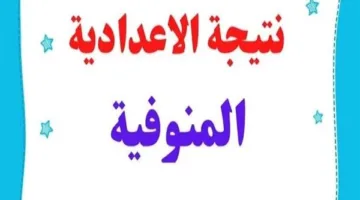نتيجة الشهادة الإعدادية 2025 بالمنوفية: تحقق من النتائج باستخدام الاسم ورقم الجلوس