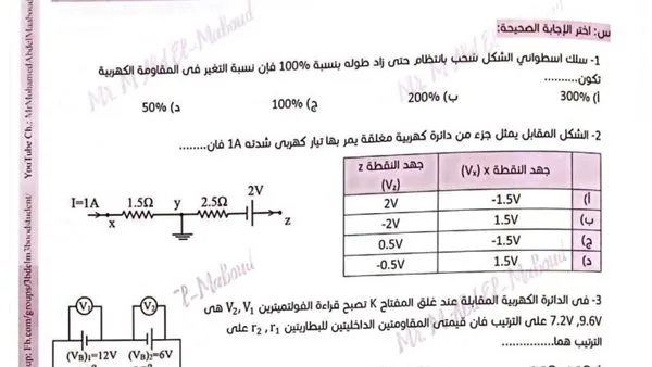 الامتحان العام 2025: 10 نماذج للاختبارات في مادة الفيزياء