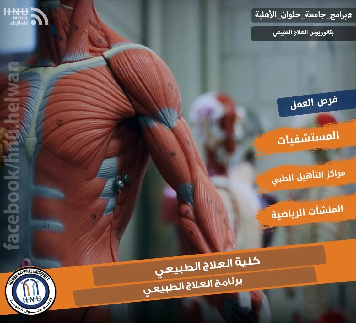 تنسيق الجامعات 2025: معلومات عن برنامج العلاج الطبيعي في جامعة حلوان الأهلية