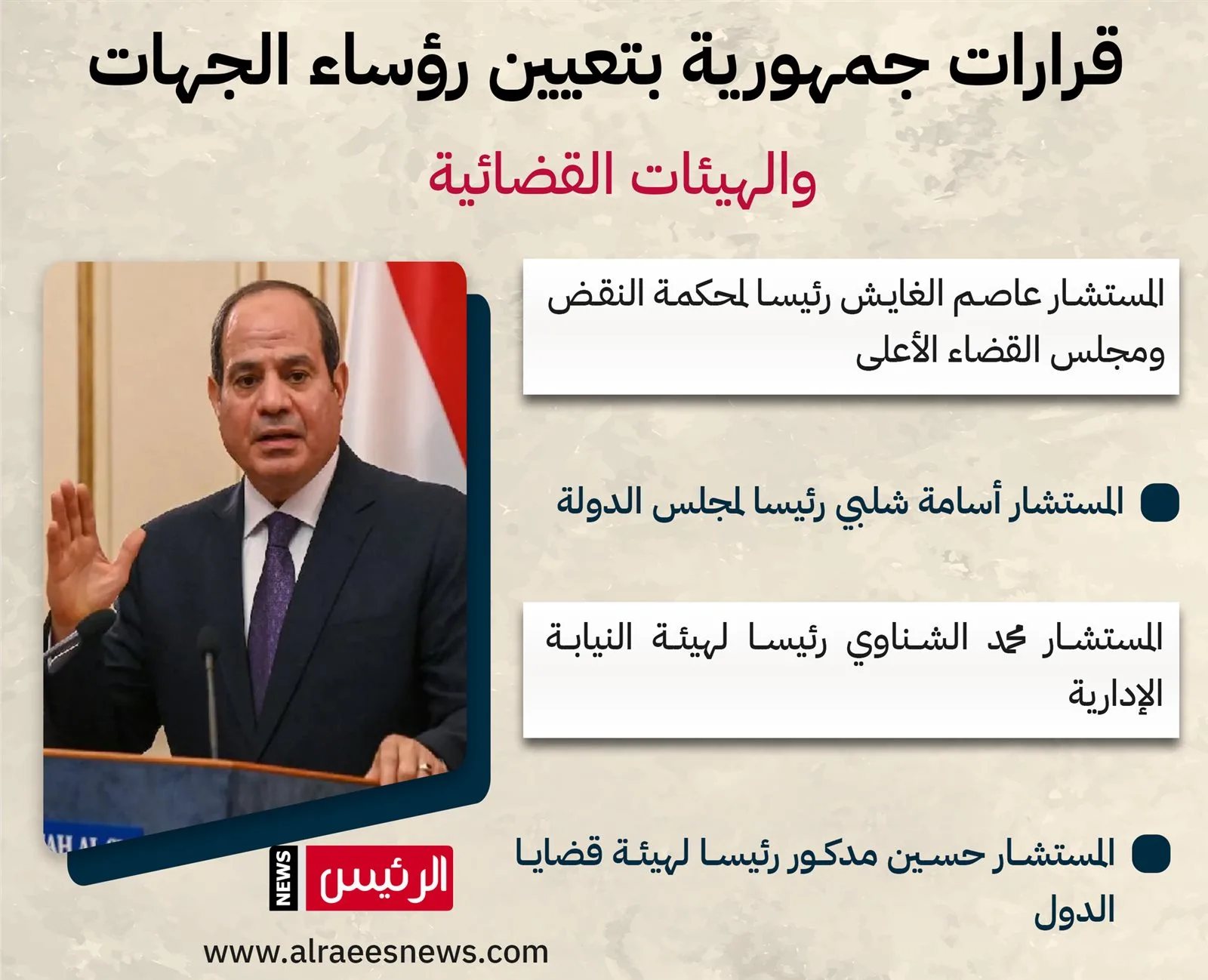 قرارات حكومية لتعيين رؤساء المؤسسات والهيئات القضائية