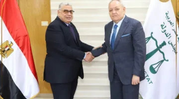 المستشار أحمد عبود يقدم التهاني للمستشار أسامة شلبي بمناسبة توليه رئاسة مجلس الدولة الجديد