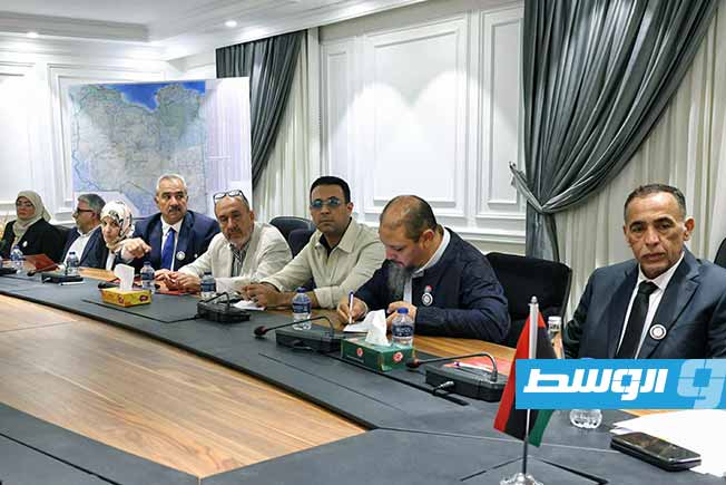 لقاء المنفي مع وفد مدينة مصراتة في طرابلس، الأربعاء 25 يونيو 2025. (المجلس الرئاسي)
