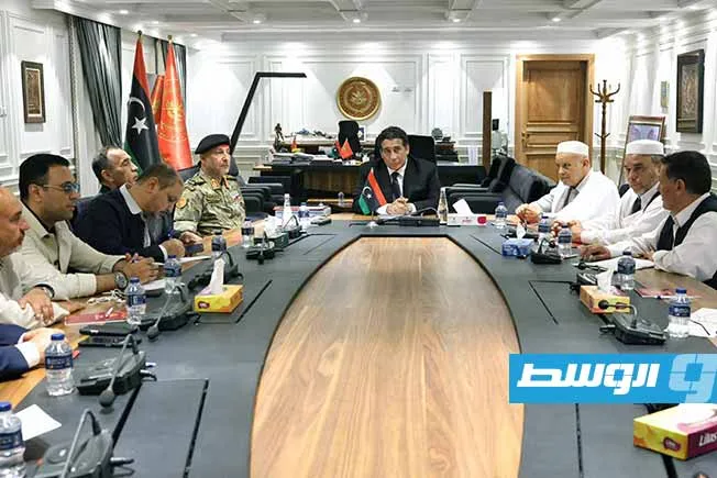 المنفي يتباحث مع وفد من مصراتة حول جهود تعزيز الاستقرار الوطني