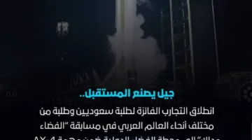 المملكة تطلق تجارب مسابقة “الفضاء متاح لك” لمحطة الفضاء الدولية