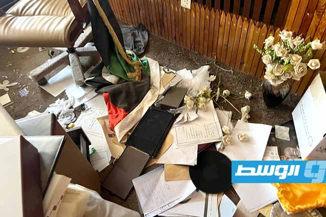 الأضرار التي طالت مكاتب السفارة الليبية في الخرطوم جراء الحرب السودانية، الخميس 26 يونيو 2025. (السفارة الليبية في الخرطوم)