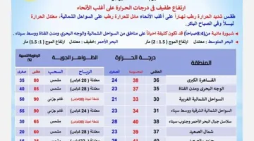 الموجة الحرارية مستمرة.. “الأرصاد الجوية” تنبه بشأن أحوال الطقس اليوم الجمعة 27 يونيو 2025