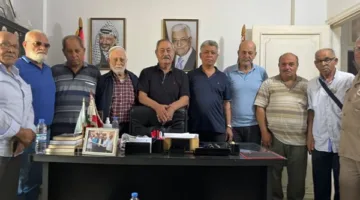 وفد من اتحاد نقابات عمال فلسطين في لبنان يزور هيئة المتقاعدين العسكريين الفلسطينيين في عين الحلوة