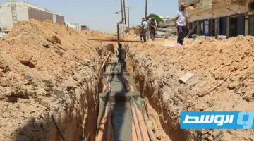 صور توضح ربط محطتي كهرباء جنوب طرابلس وقصر بن غشير