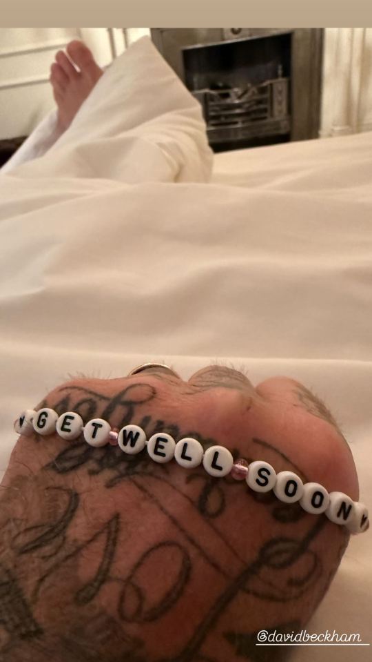 David Beckham's hand with a 
