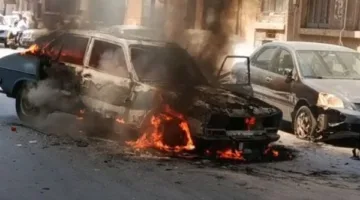 النيران تلتهم 3 سيارات في أحد شوارع أسيوط دون تسجيل إصابات بشرية