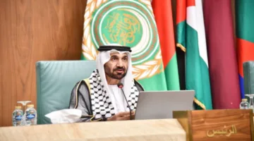 رئيس البرلمان العربي ي reiterates التزامه بدعم القضية الفلسطينية.