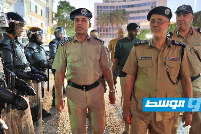 جولة مدير أمن طرابلس وقيادات المديرية على التمركزات الأمنية في العاصمة، الجمعة 28 يونيو 2025. (مديرية أمن طرابلس)