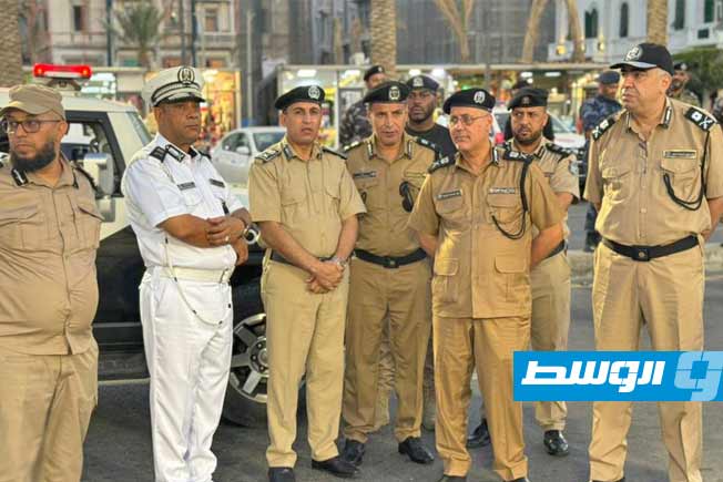 جولة مدير أمن طرابلس وقيادات المديرية على التمركزات الأمنية في العاصمة، الجمعة 28 يونيو 2025. (مديرية أمن طرابلس)