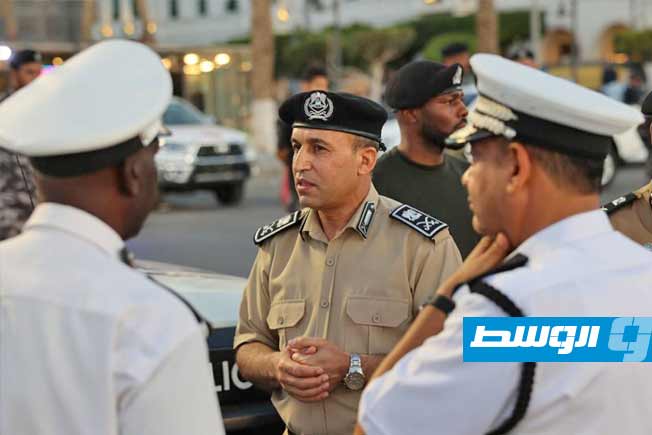 جولة مدير أمن طرابلس وقيادات المديرية على التمركزات الأمنية في العاصمة، الجمعة 28 يونيو 2025. (مديرية أمن طرابلس)